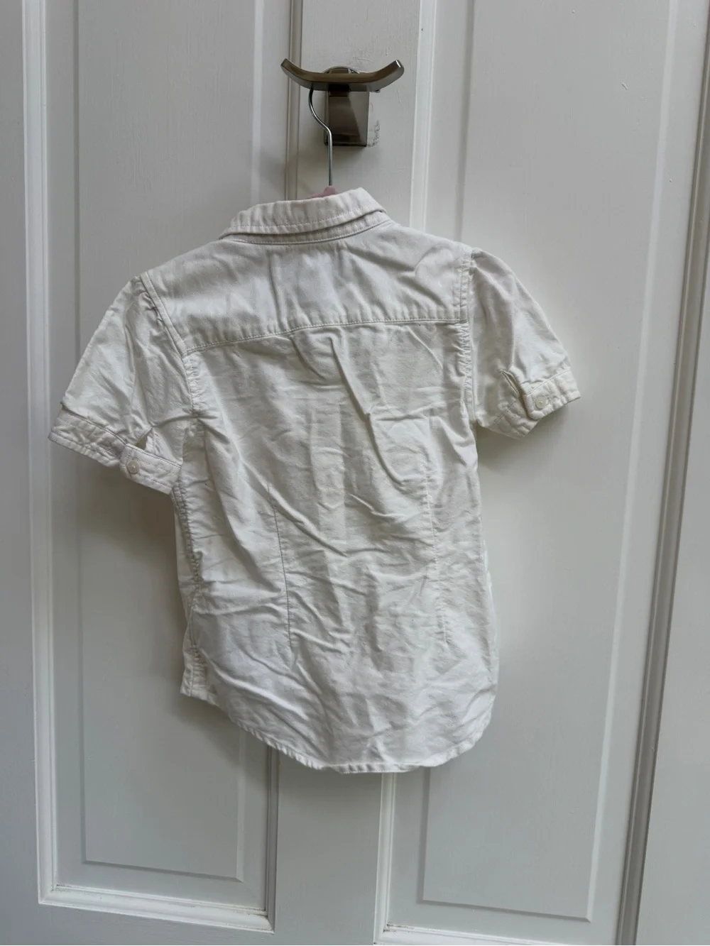 Ralph Lauren Girls 4 4T White Short-Sleeve Button-Down Shirt with Polo Logo